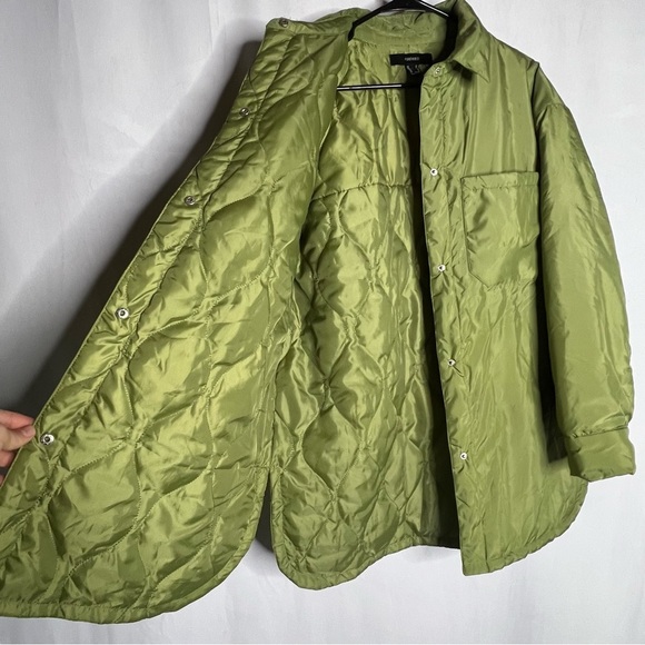 Forever 21 Lightweight Winter Jacket Dolphin Hem Pockets Green Size Medium - Picture 10 of 16